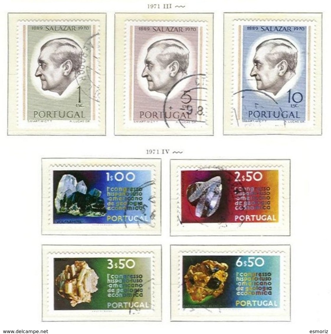 PORTUGAL, Commemoratives, AF 1106-12 Yv 1116-22, Used, F/VF, Cat. € 7 - Oblitérés