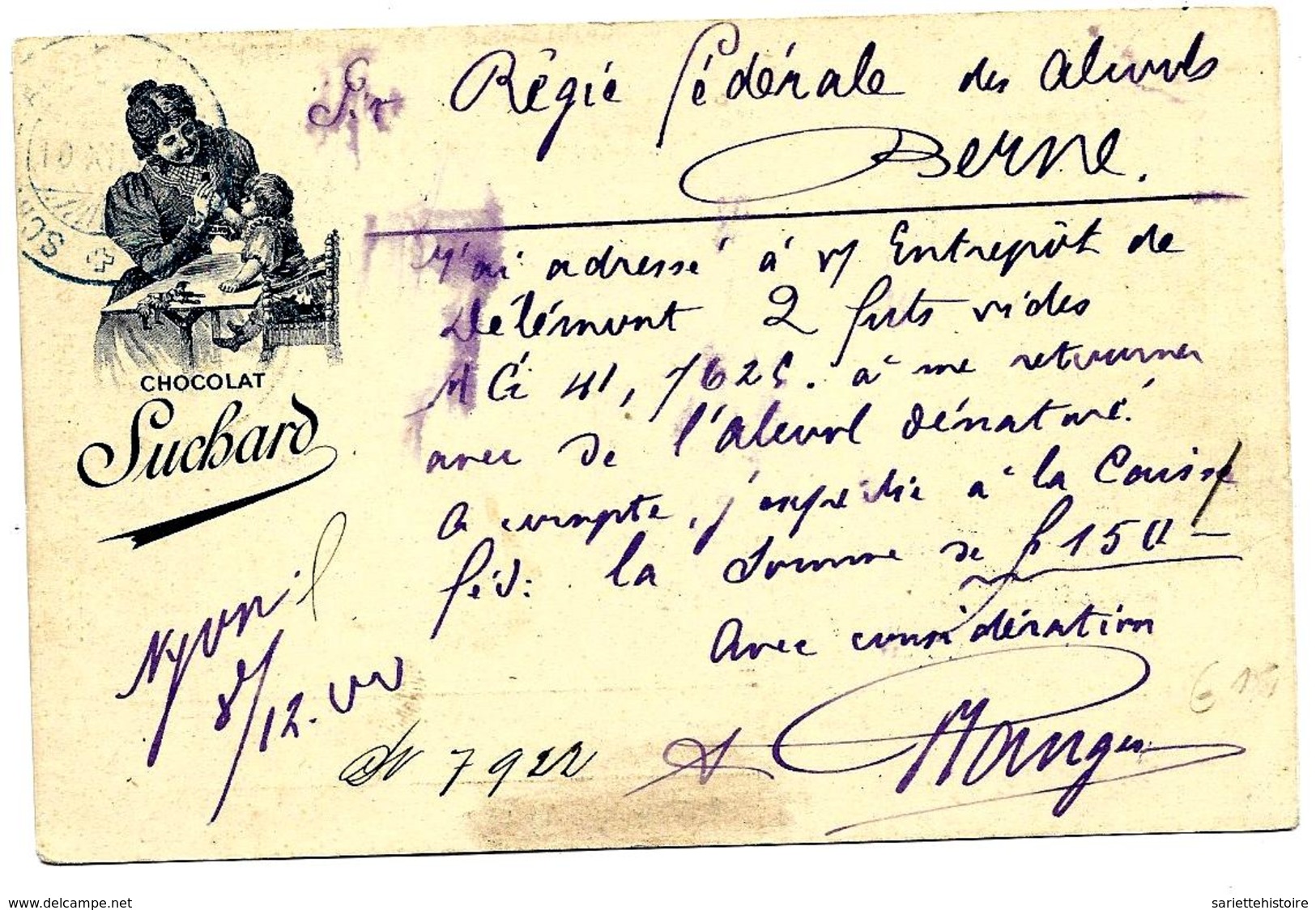 EP JUBILE UPU 5c NYON 8.XII.00 à BERNE. REPIQUAGE SUCHARD. TB - Entiers Postaux