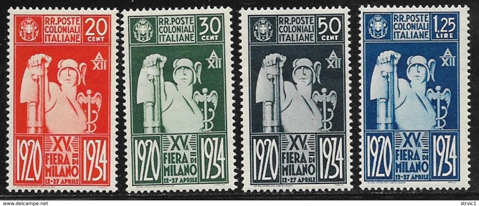 Italian Colonies Scott # 42-5 Mint Hinged Mercury And Fasces, 1934 - General Issues