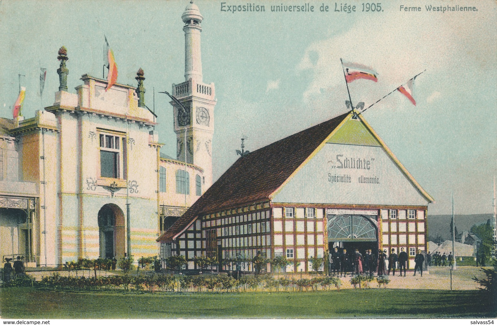 BELGIQUE : Exposition Universelle De Liège 1905 - Ferme Westphalienne (recto / Verso) Carte Officielle - Liege