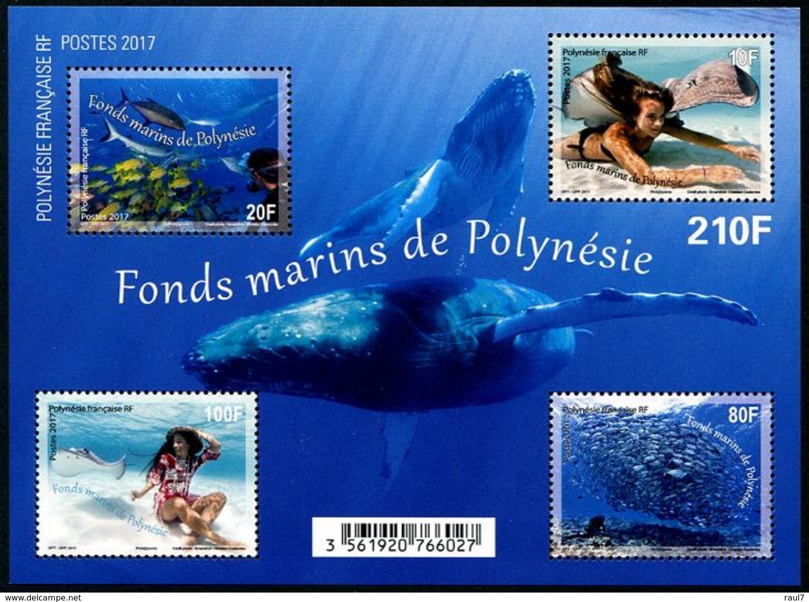 Polynésie Française 2017 - Fonds Marins, Poissons - BF Neuf // Mnh - Unused Stamps
