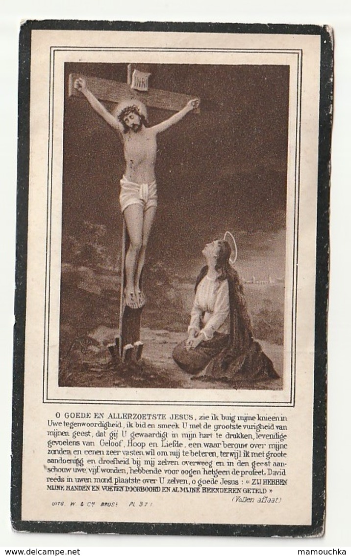 Doodsprentje Virginie GYSELBRECHT Echtg. Van Overbeke Knesselare 1857 Gent 1924 - Op Sterfbed - Images Religieuses