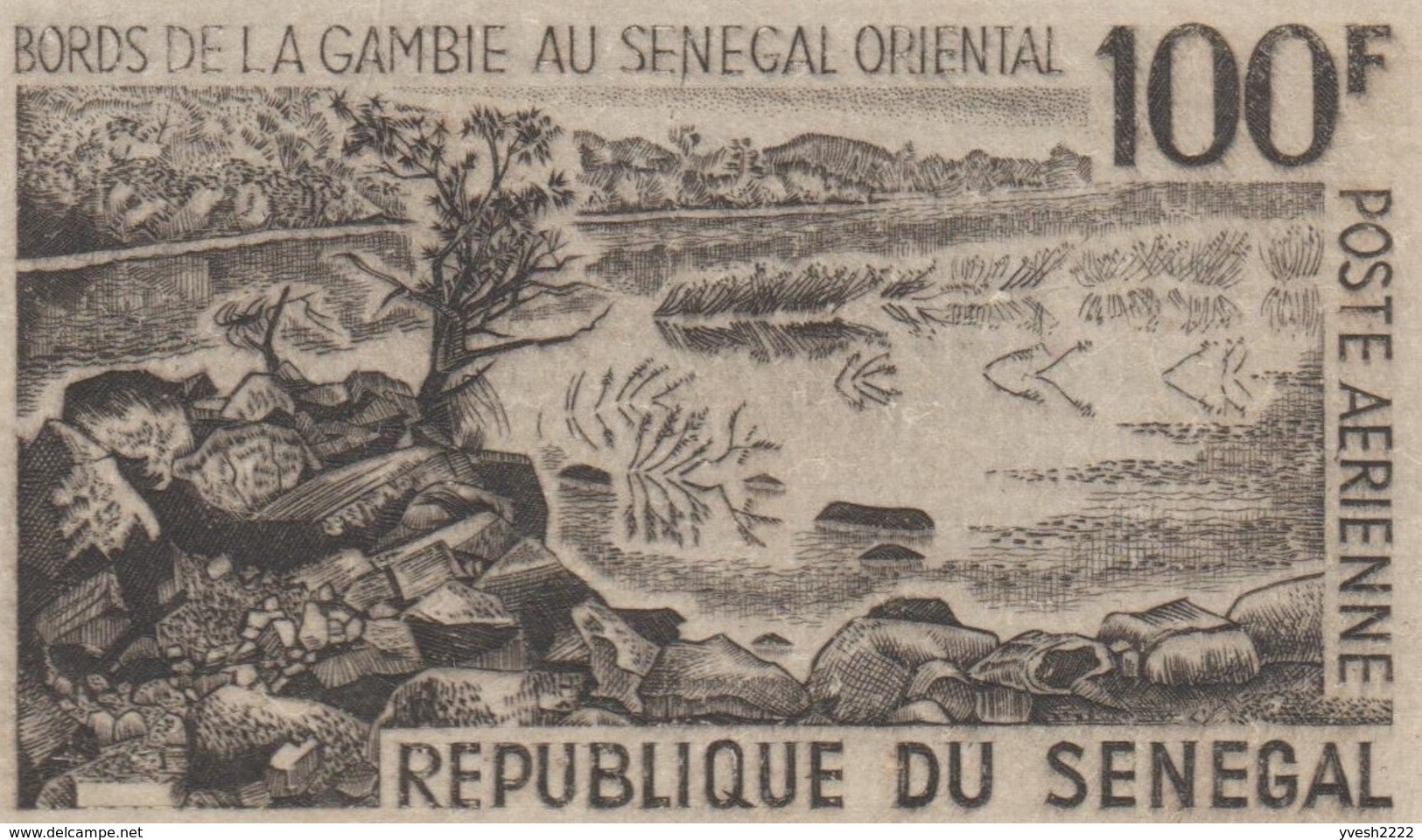 Sénégal 1965 Y&T PA 47. Bords De La Gambie Au Sénégal Oriental. Vue Du Fleuve - Bergen