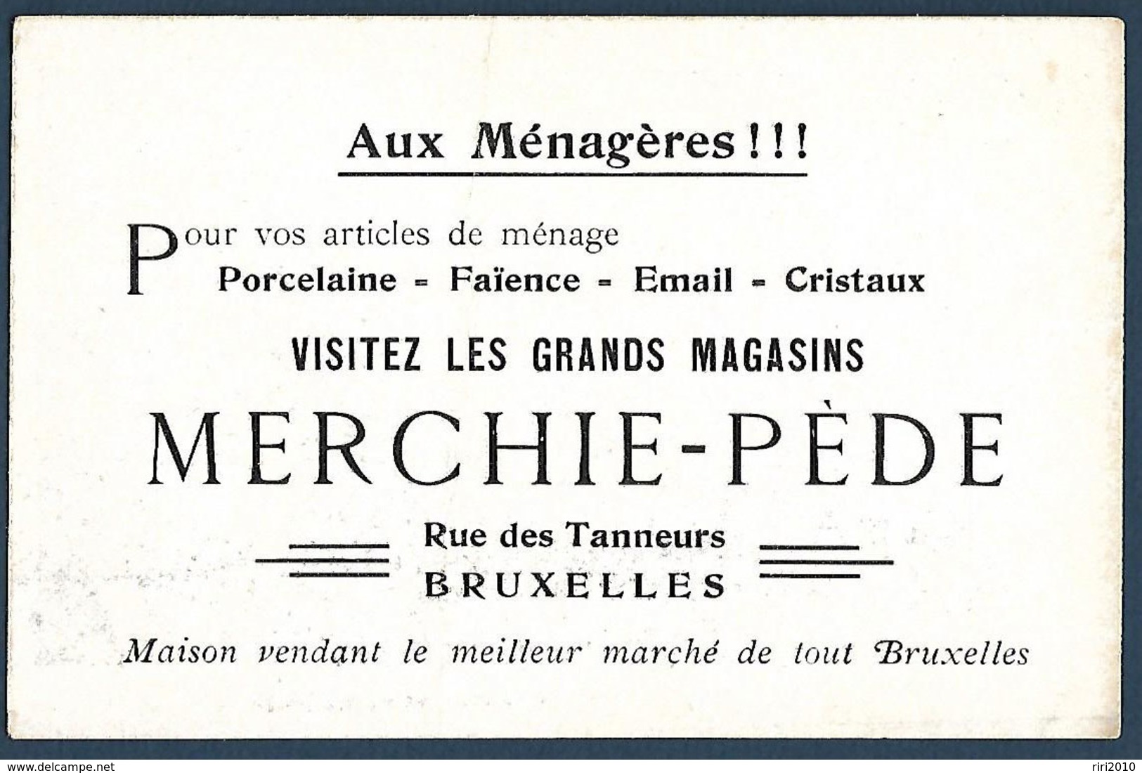 Tea-room Des Grans Magasins Merchie-Pède  - Bruxelles - Reclame