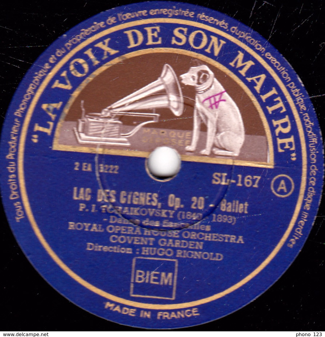 78 Trs  30 Cm -Etat B  LAC DES CYGNES OP. 20 - Ballet - Pas De Deux  Danse Des Fiançailles  ROYAL OPERA HOUSE ORCHESTRA - 78 T - Disques Pour Gramophone