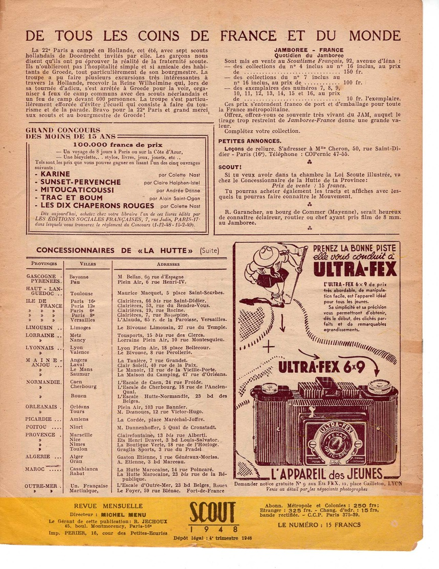 SCOUTISME REVUE MENSUELLE N°235 SCOUTS NOVEMBRE DÉCEMBRE 1948 ILL JOUBERT? FORGET BERNADAC JOUETS NOEL