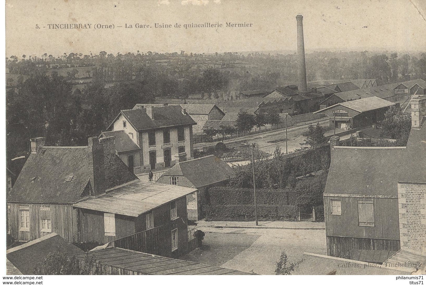 CPA  Tinchebray - Gare - Usine De Quincaillerie Mermier -  Circulé 1907 - Autres & Non Classés