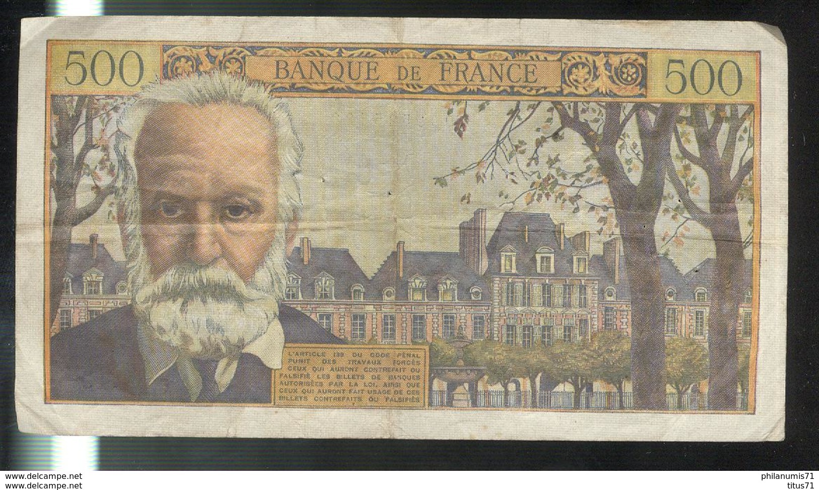 Billet 500 Francs Victor Hugo 2-9-54 K Très Bon état - 500 F 1954-1958 ''Victor Hugo''