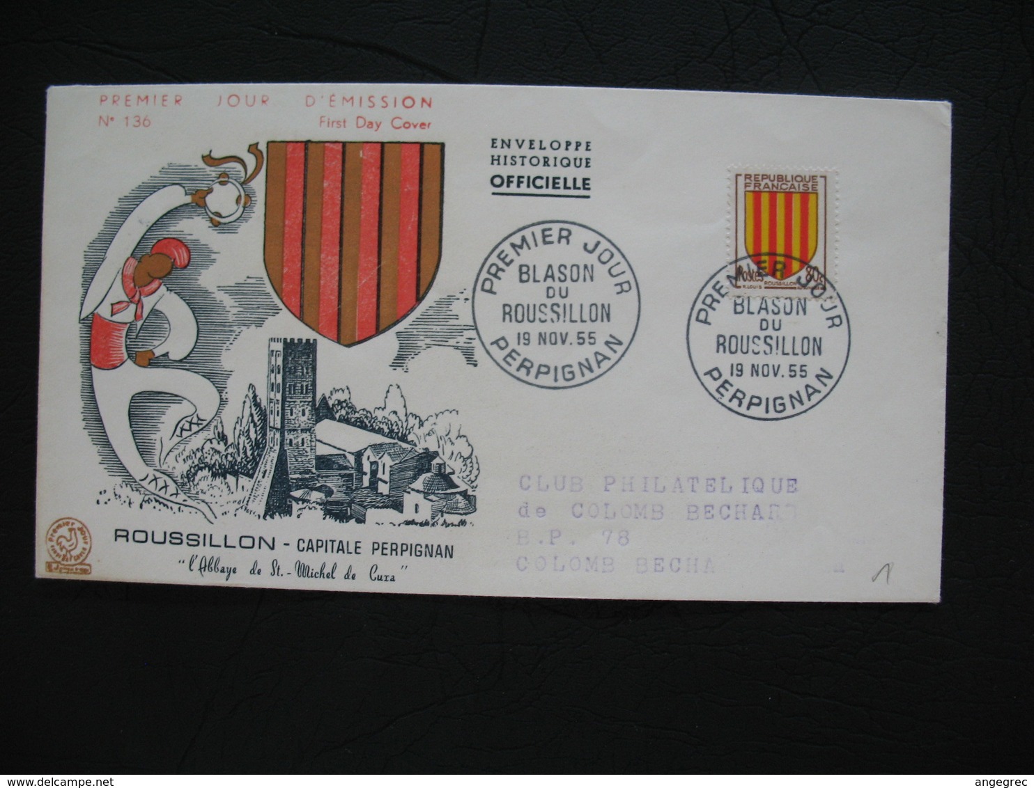 FDC  1955    N° 1046  Armoiries Roussillon   à Voir - 1950-1959