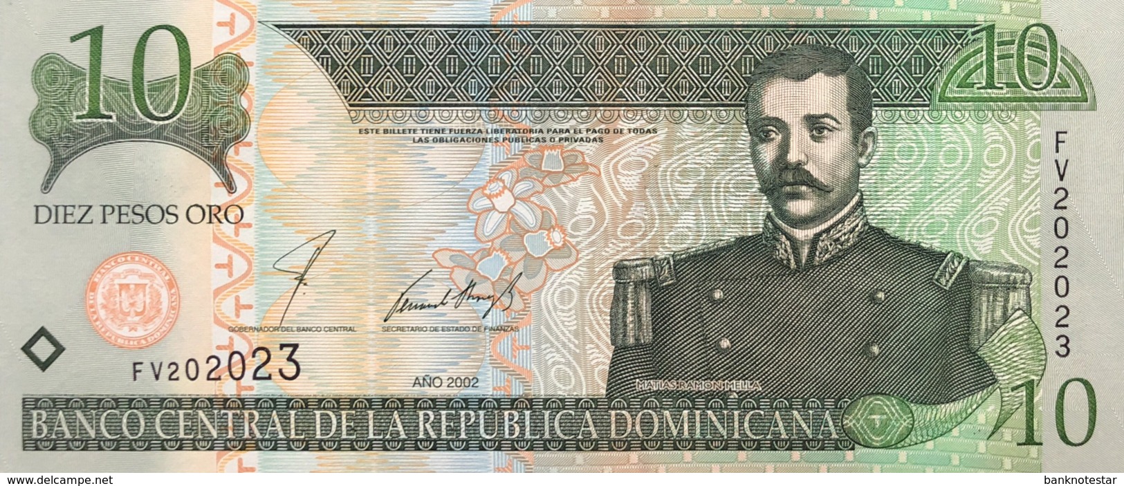 Dominican Republic 10 Pesos, P-168b (2002) - UNC - Dominicaine