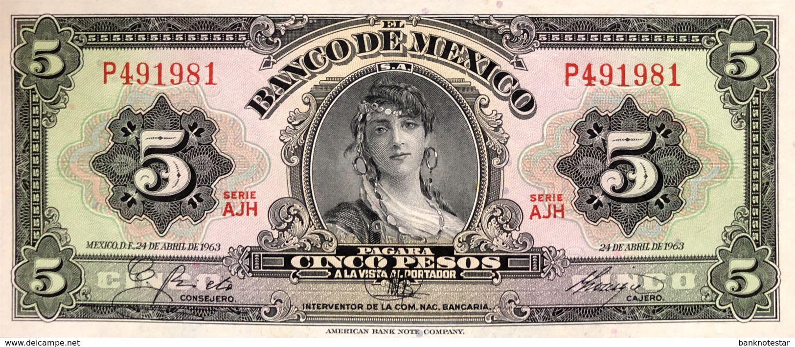 Mexico 5 Pesos, P-60h (24.4.1963) - UNC - Mexiko