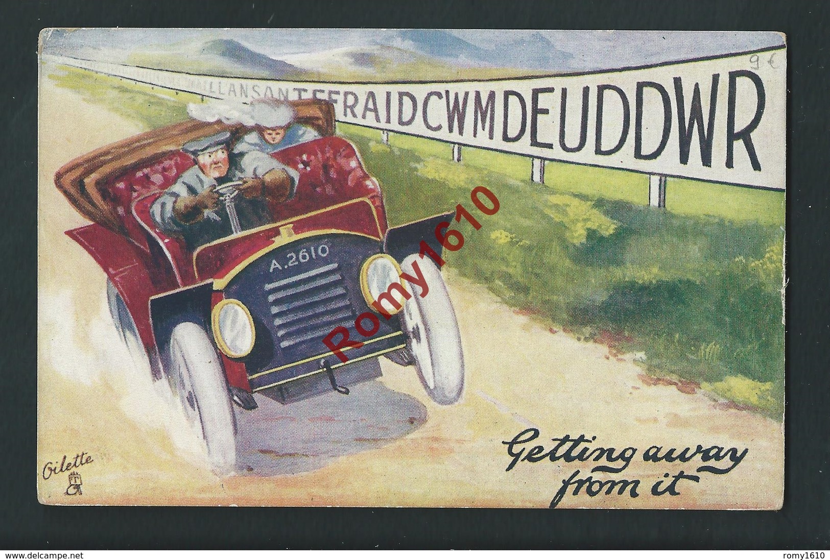 Illustration Oillette. Couple En Automobile. N°9340. "Welsh Rarebits" - Autres & Non Classés