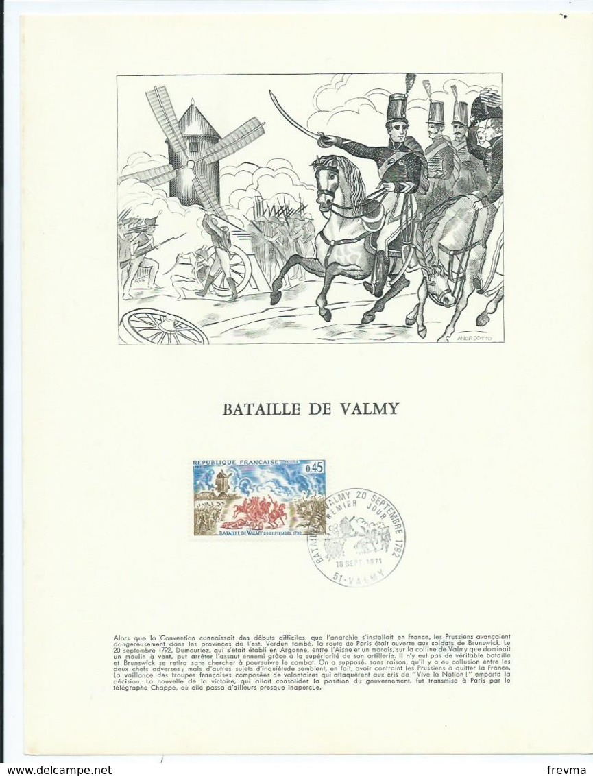 Feuillet Bataille De Valmy - Documents De La Poste