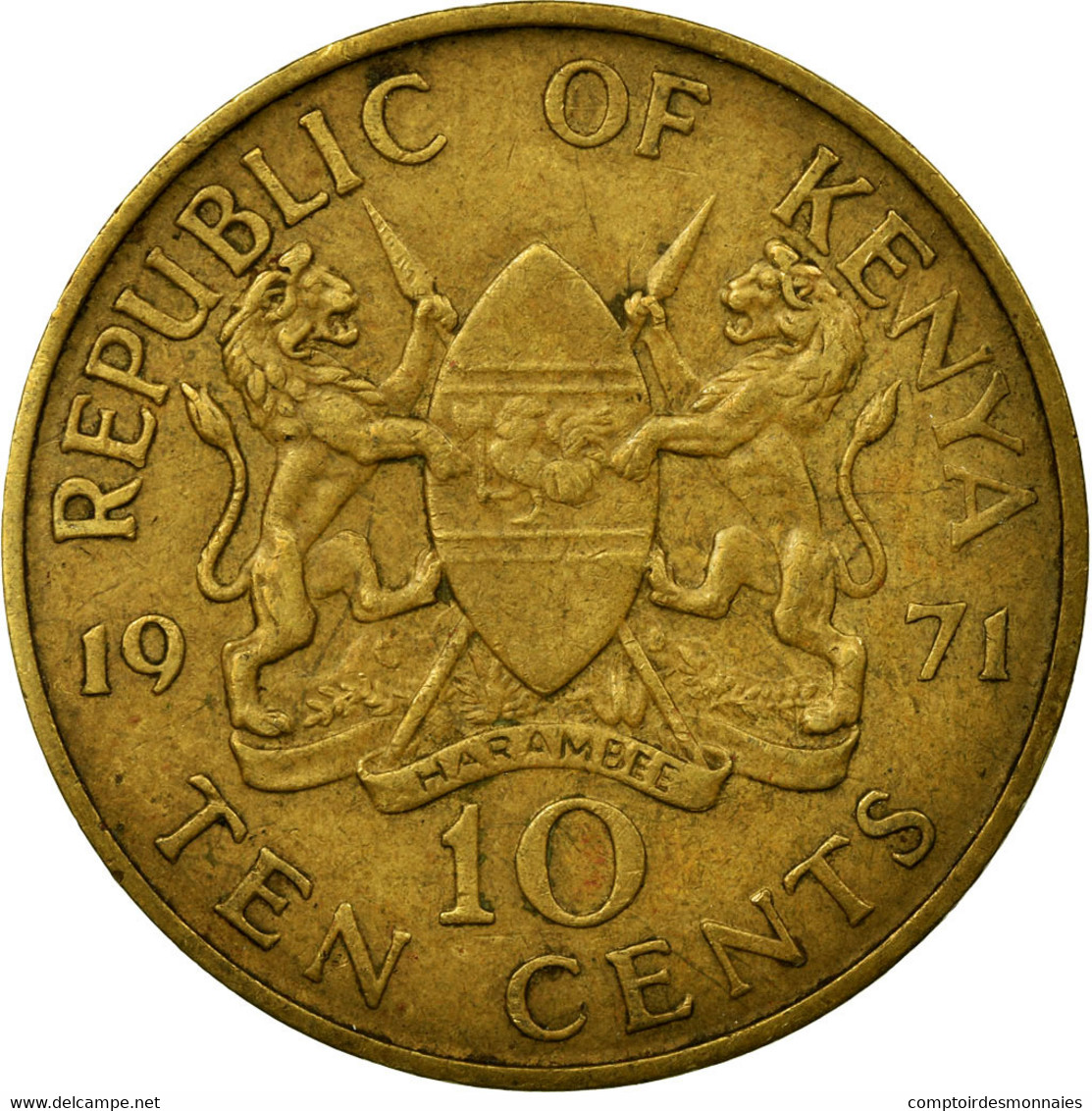 Monnaie, Kenya, 10 Cents, 1971, TTB, Nickel-brass, KM:11 - Kenya