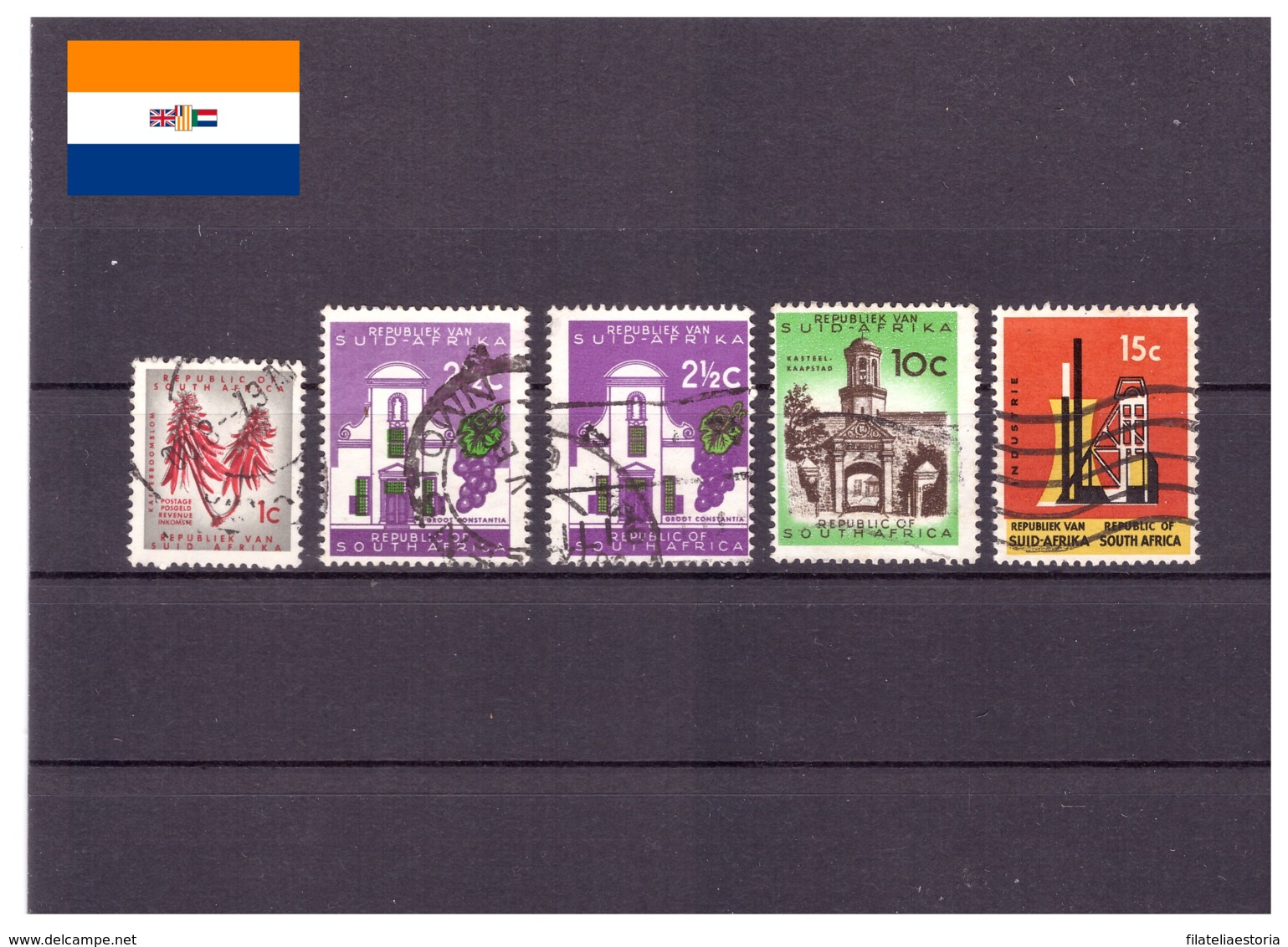 Afrique Du Sud 1963 - Oblitéré - Fleurs - Bâtiments - Industrie - Michel Nr. 316 319a 319b 322-323 (rsa117) - Gebraucht