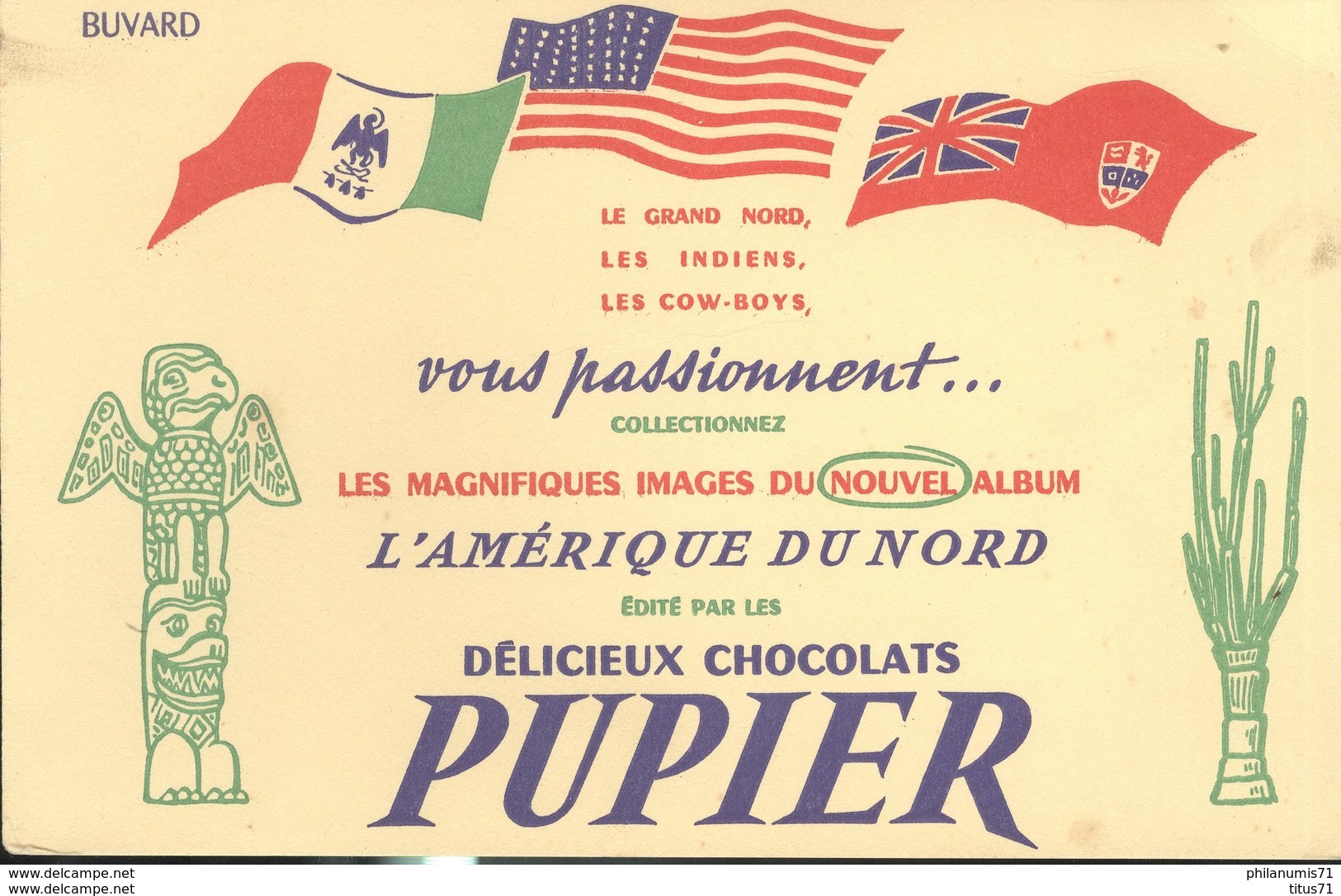 Buvard  Pupier - Délicieux Chocolats - Très Bon état - Chocolat