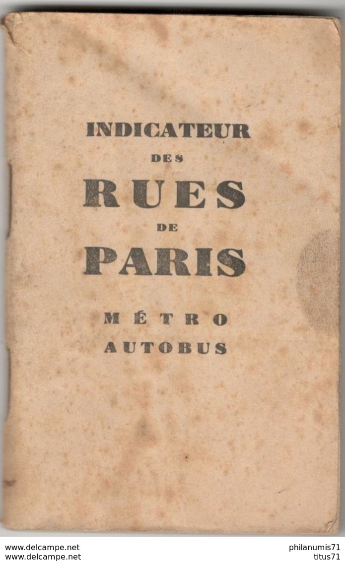 Indicateur Des Rues De Paris Métro Autobus - Nouvelles Rues De Paris Mises à Jour En 1945 - Europe