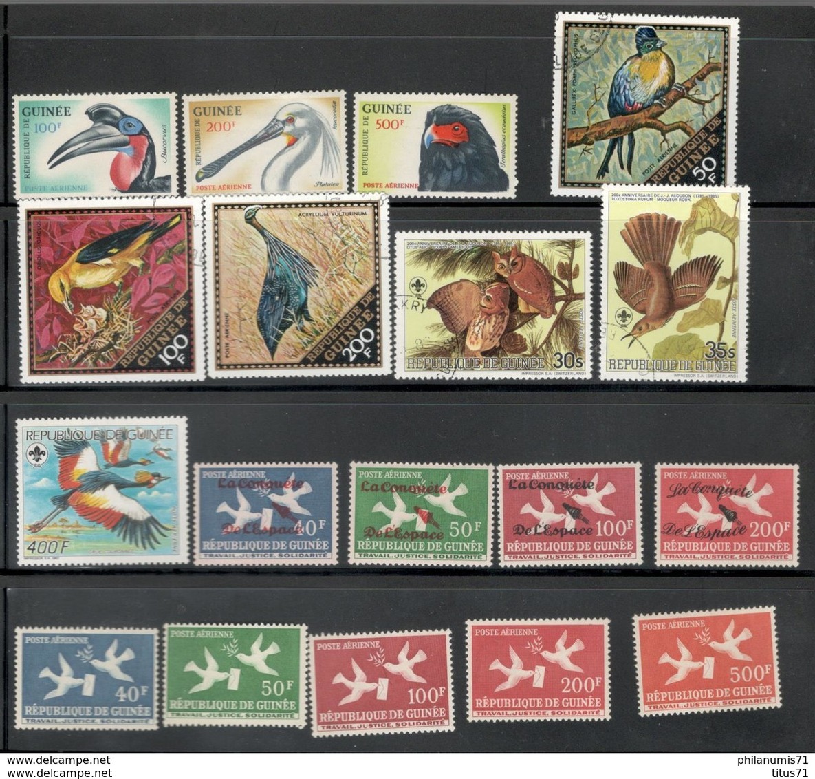 Lot De Timbres Guinée Thème Oiseaux - 5 Photos - Collections, Lots & Series