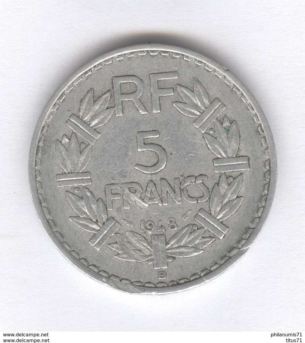 5 Francs France Lavrillier 1948 B 9 Ouvert - TTB - Autres & Non Classés