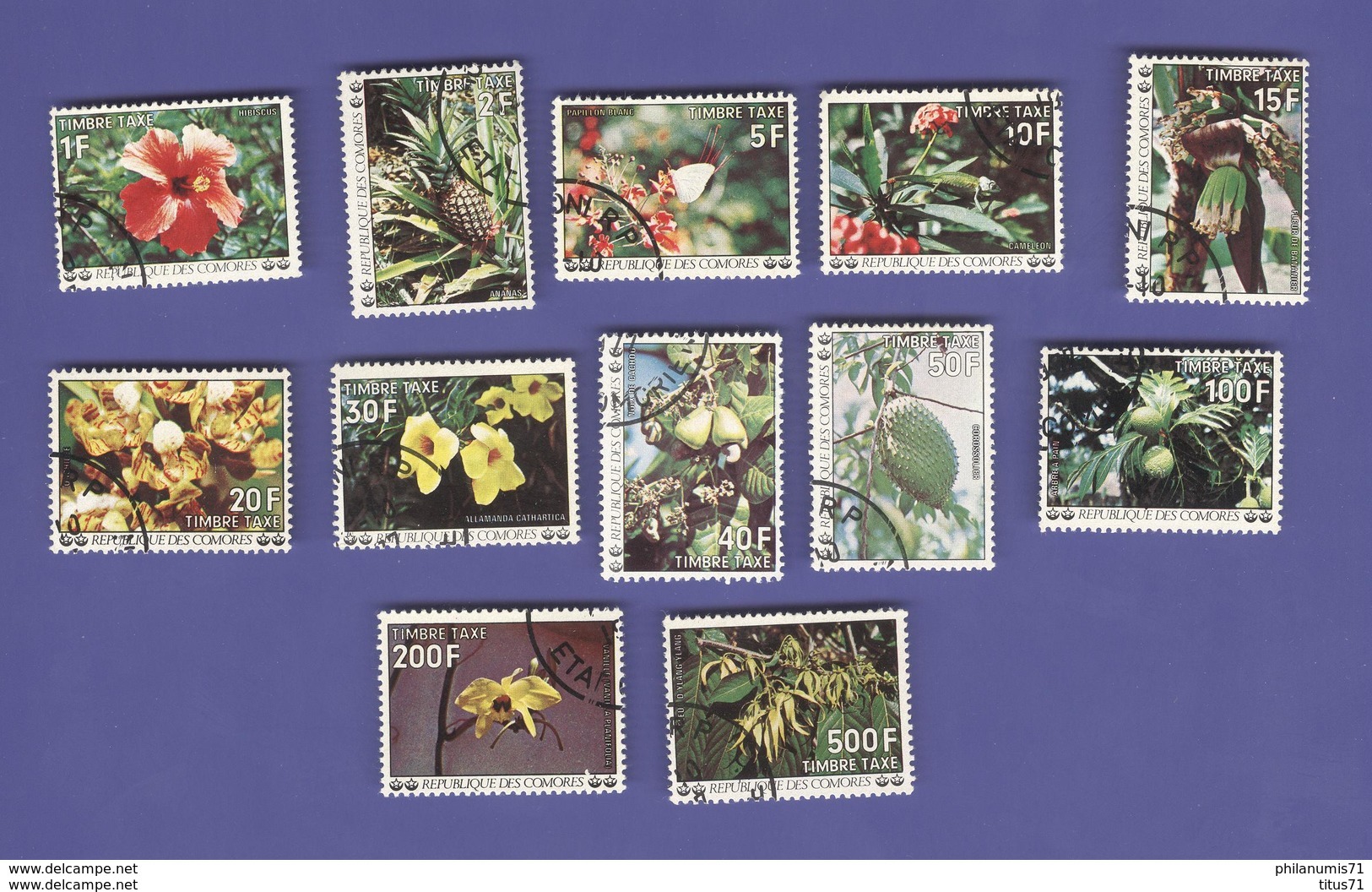 Lot de timbres Comores - circulés