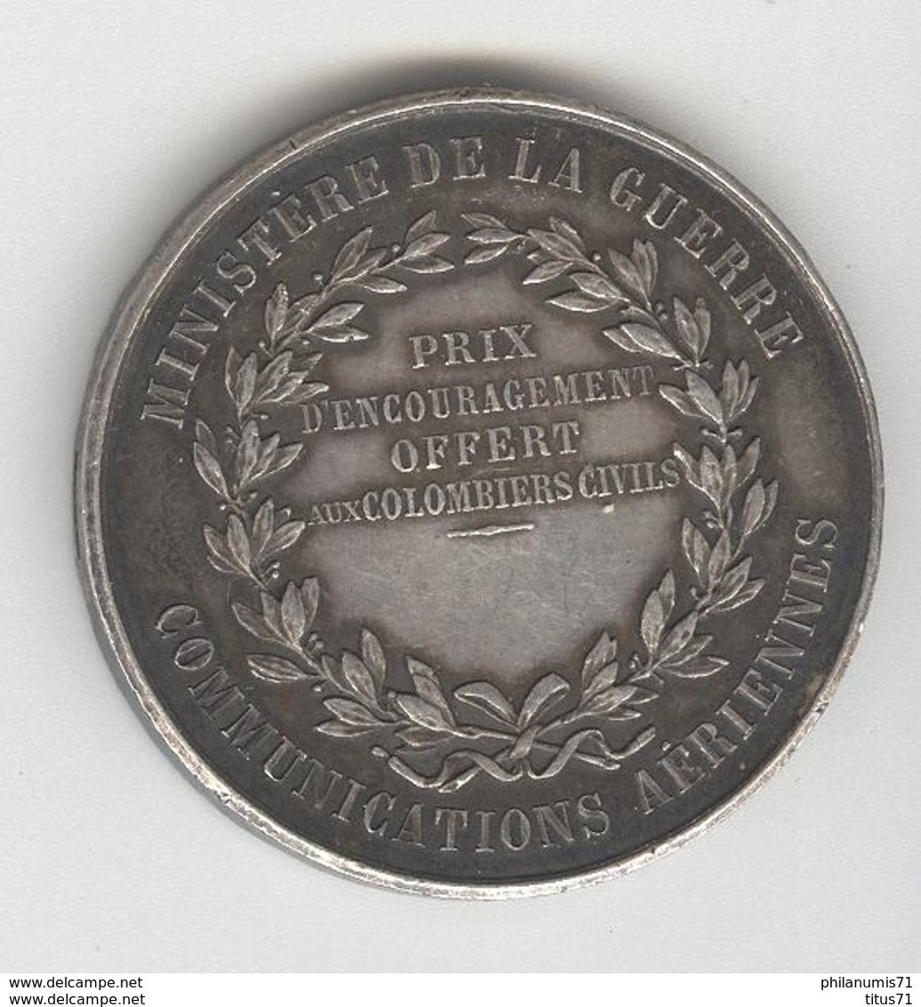 Médaille Prix Encouragement Aux Colombiers Civils - Communications Aériennes - Ministère De La Guerre - Autres & Non Classés