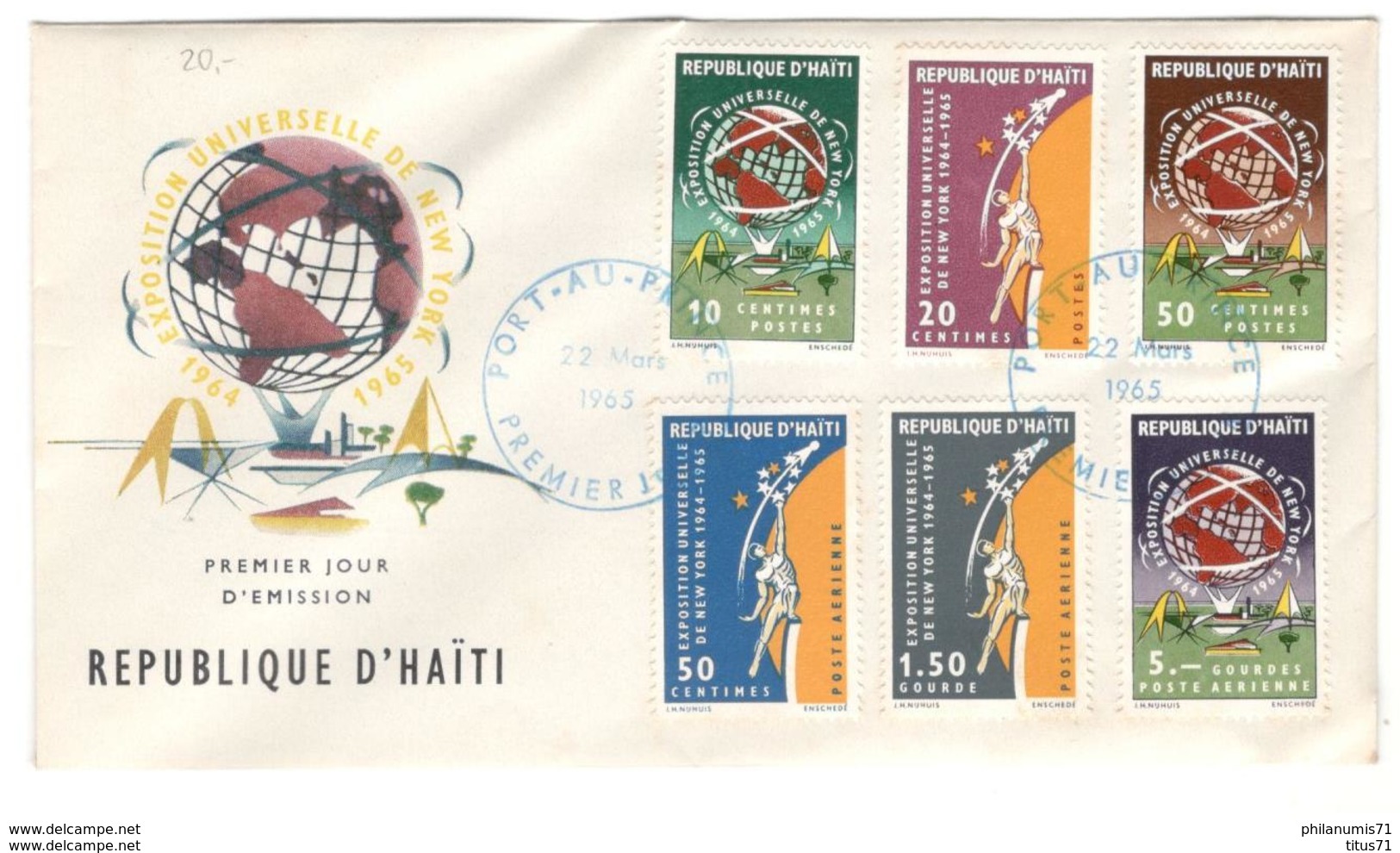 FDC Haïti 1965 - Exposition Universelle De New York 1964-1965 - Très Bon état - Haïti