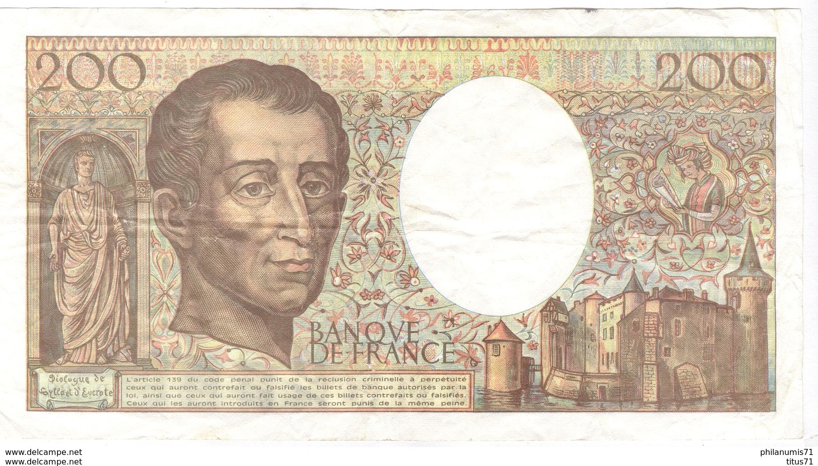 Billet De 200 Francs France Montesquieu 1992 - 200 F 1981-1994 ''Montesquieu''