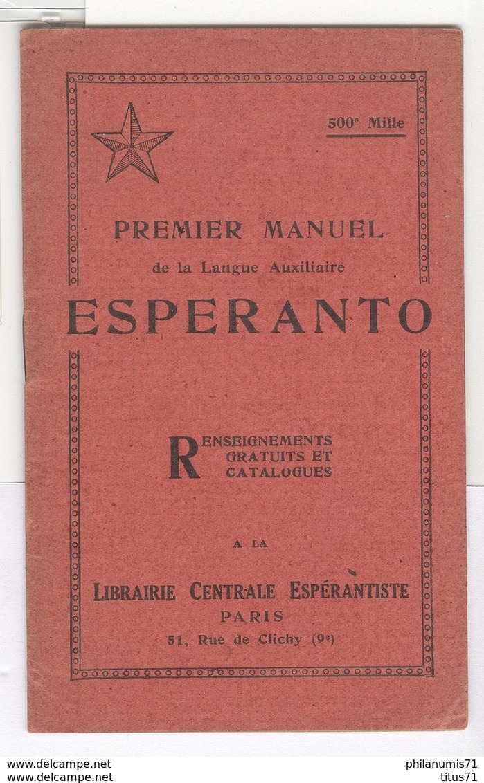 Manuel Esperanto 1928 9,5 X 15 Cm 32 Pages 1928 Très Bon état - Non Classés