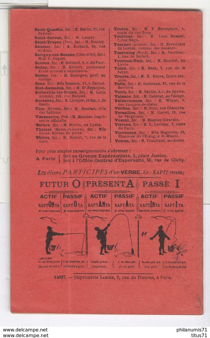 Manuel Esperanto 1908 10 X 15,4 Cm 32 Pages 1908 Très Bon état - Non Classés