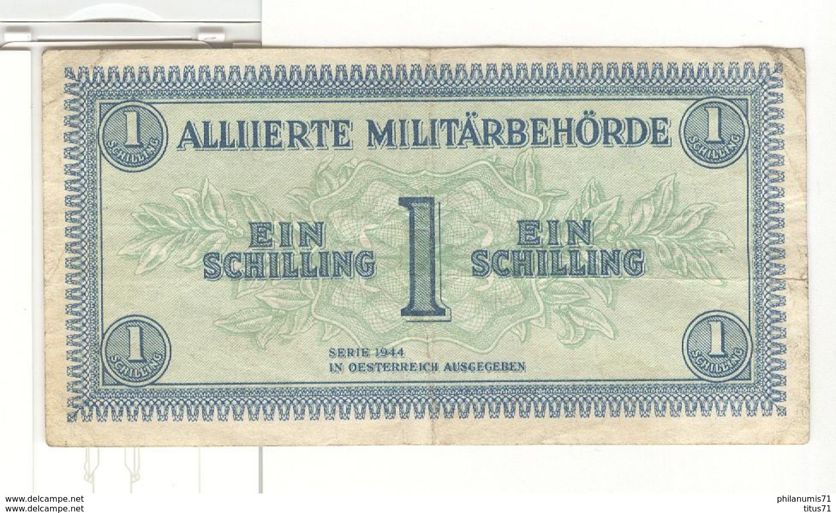 Billet 1 Schilling Autriche / Austria 1944 Autorité Militaire Alliée - Alliierte Militärbehörde - Autriche