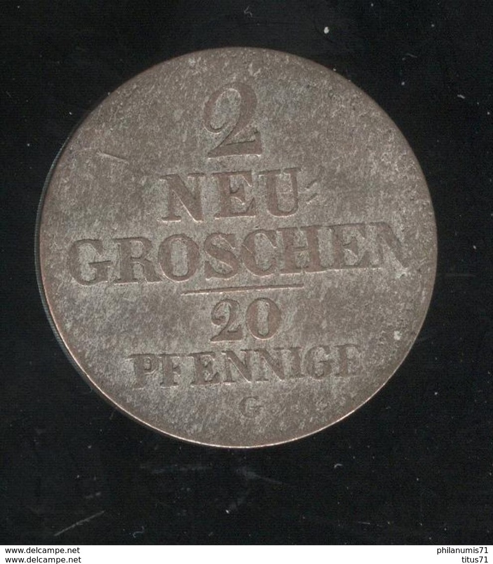 2 Neu Groschen - 20 Pfennige - 1842 G - Allemagne - Saxe - TTB - Petites Monnaies & Autres Subdivisions