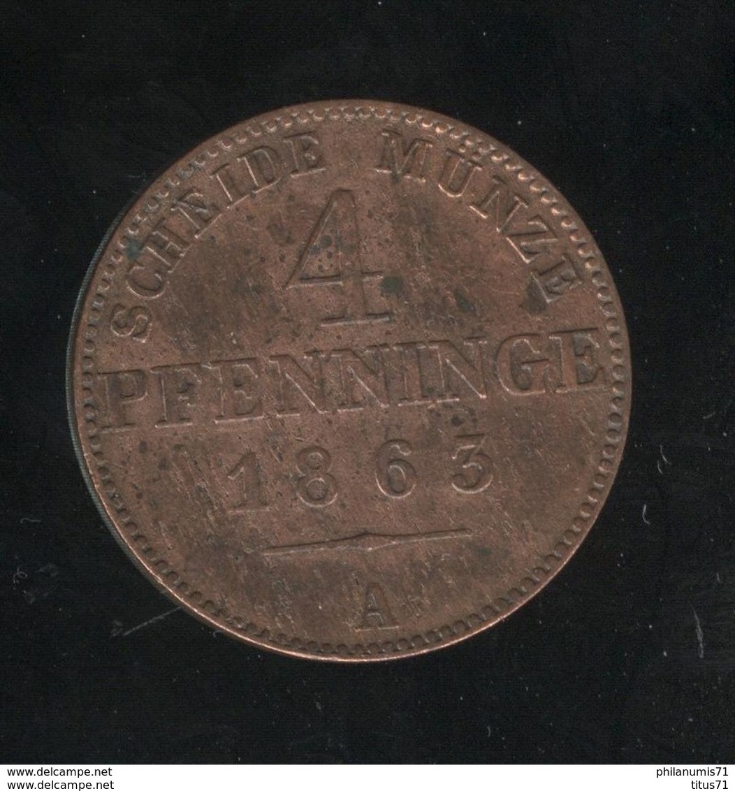 4 Pfenninge Allemagne Prusse 1863 A - SUP - Small Coins & Other Subdivisions