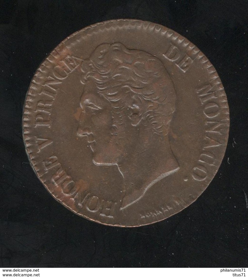 5 Centimes Monaco 1837 MC Honoré V - TTB+ - Charles III.