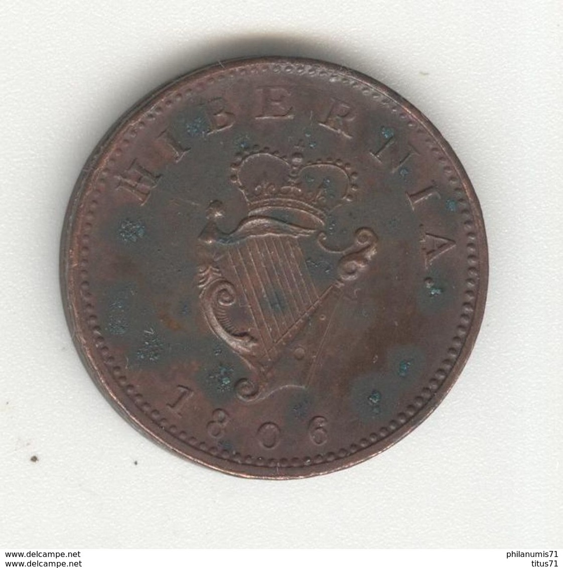 1 Farthing Irlande 1806 SUP - Nombreuses Taches De Vert-de-gris - Irlande