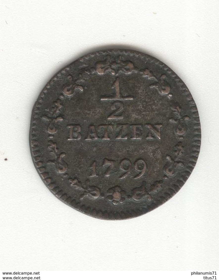 1/2 Batzen République Hélvetique 1799 TTB+ - Other & Unclassified