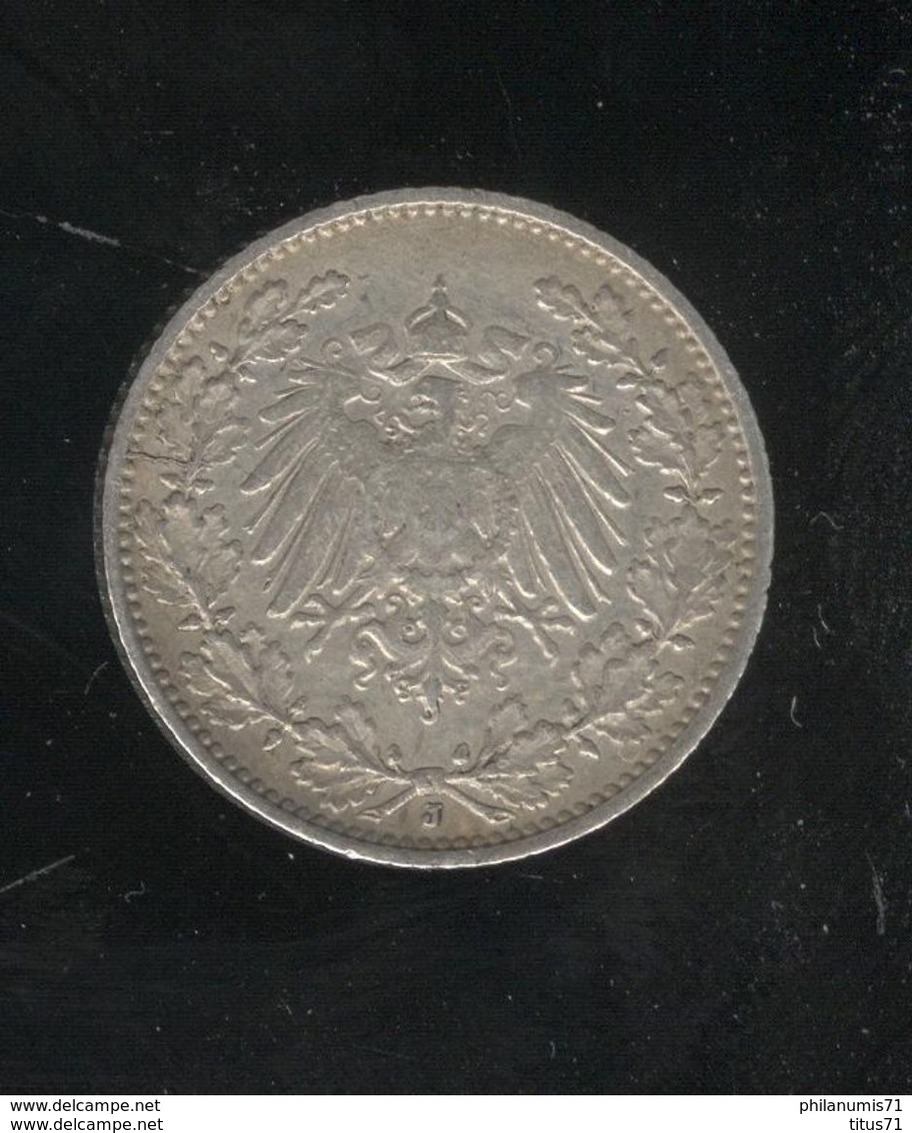 1/2 Mark Allemagne / Gemany 1909 J - TTB+ - 1/2 Mark