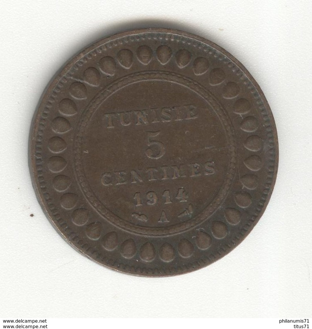 5 Centimes Tunisie 1914 A - TTB+ - Tunisia