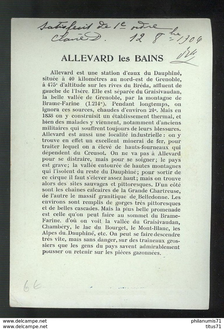 Publicité Format CPA Collection Hugo D'Alési - Allevard Les Bains - Other & Unclassified