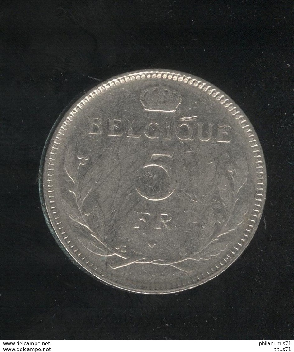 5 Francs Belgique 1936 - Belgique - 5 Francs