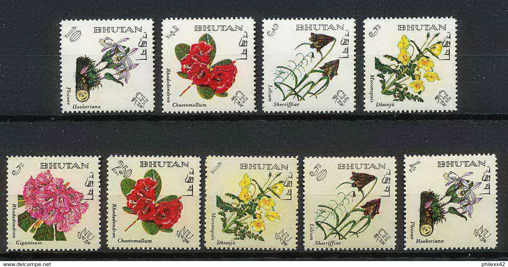 437a Bhutan (bouthan) MNH ** Yvert N° 101 / 109 Mi 130-138 Fleurs (fleur Flower Flowers) 1967 - Bhutan