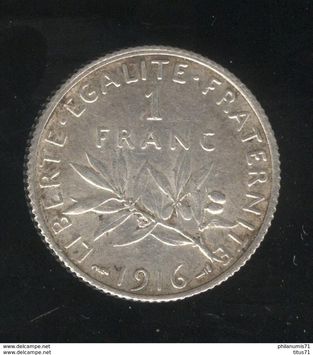 1 Franc France 1916 - TTB - Autres & Non Classés