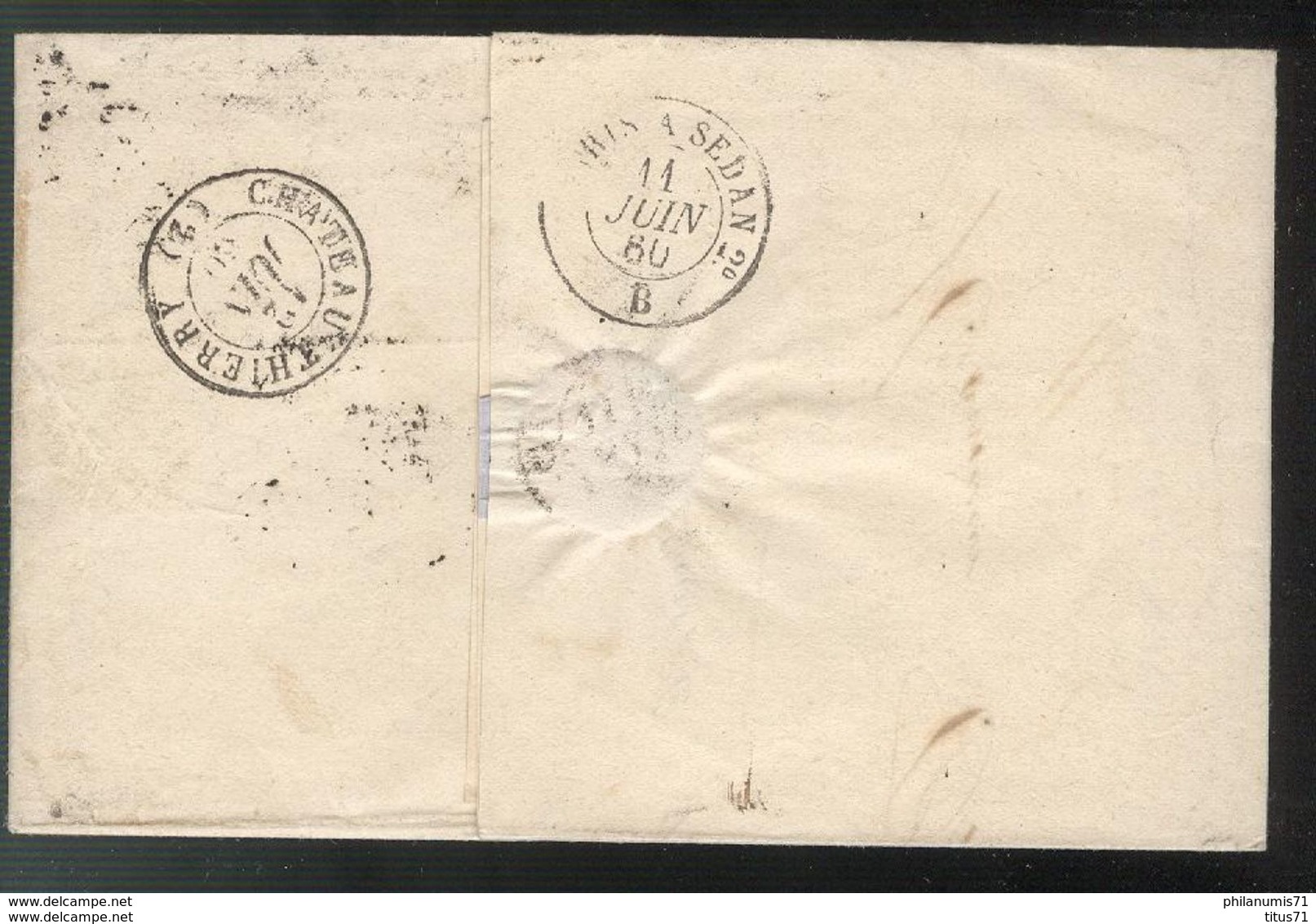 Marcophilie - Lettre De Paris à Chateau Thiery  1860 - 1849-1876: Période Classique