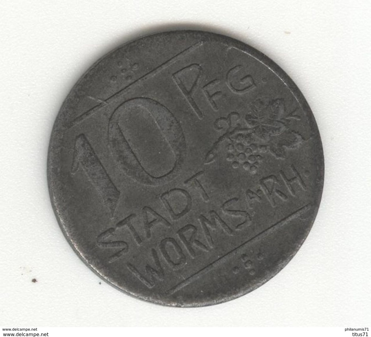 Notgeld 10 Pfennig 1918 Worms - 10 Pfennig