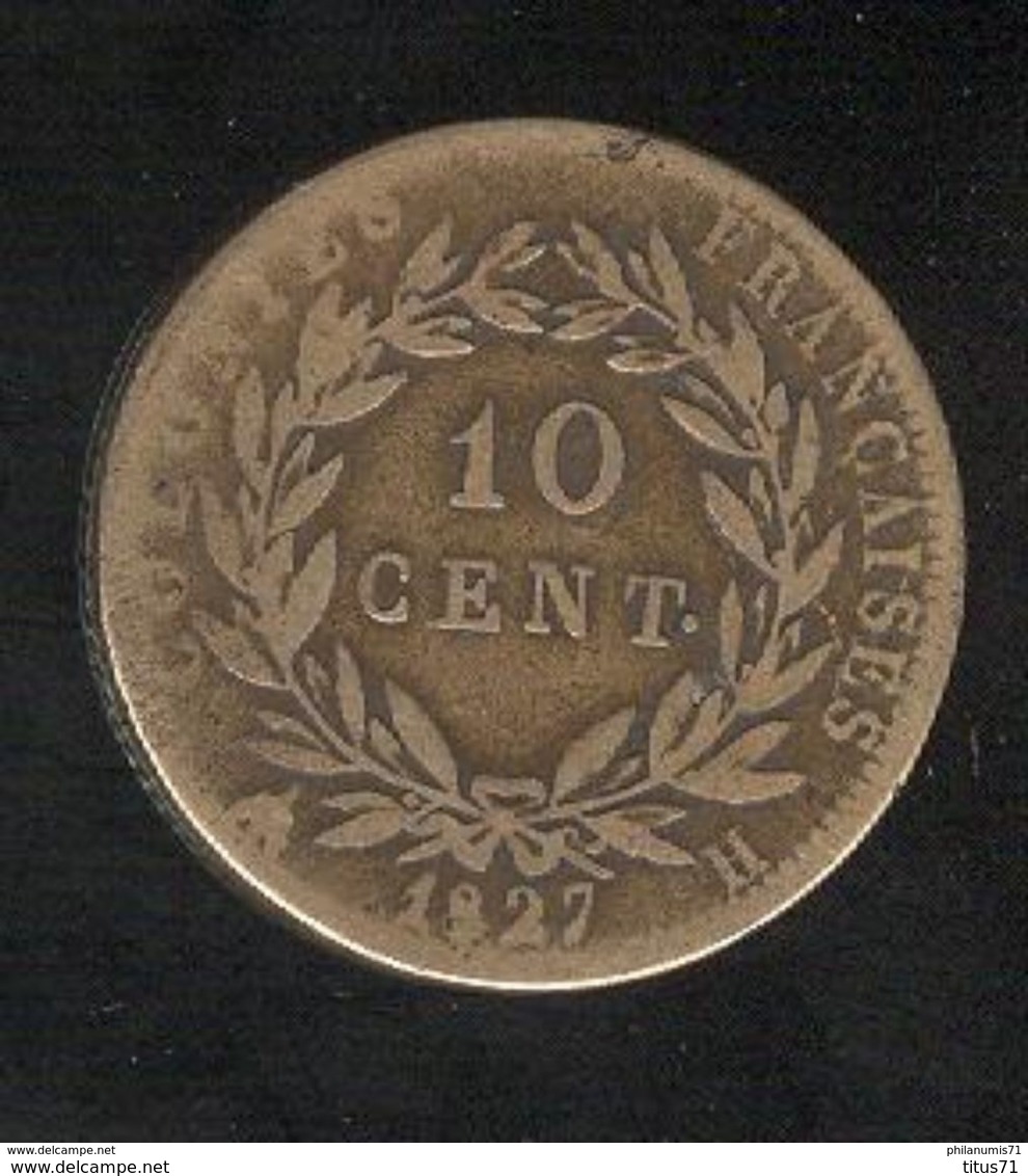 10 Centimes Colonies Françaises 1827 H - Charles X - Otros & Sin Clasificación