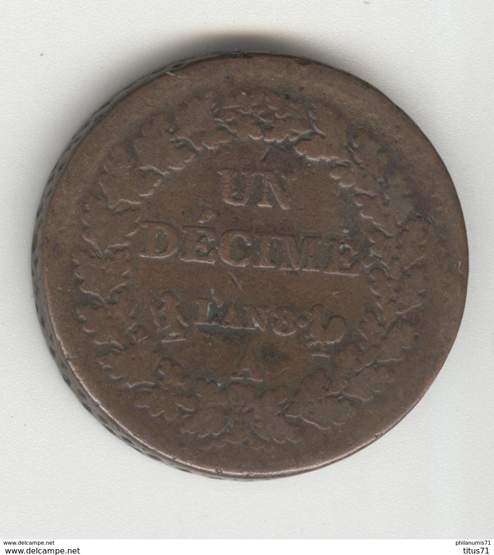 10 Centimes France An 8 A TTB - Other & Unclassified