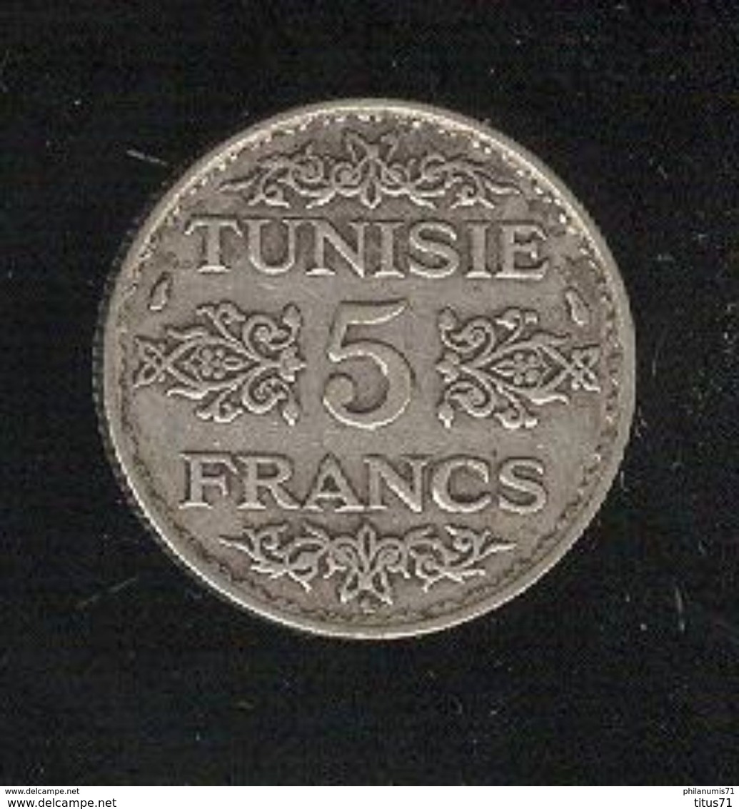 5 Francs Tunisie 1936 - Protectorat Français - TTB+ - Tunisie