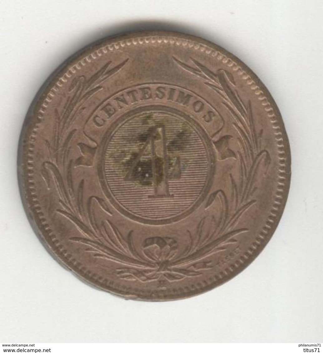 4 Centesimos Uruguay 1869 TTB+ - Uruguay