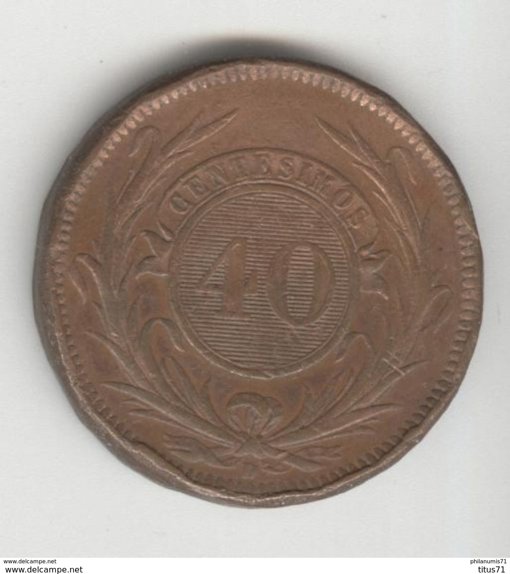 40 Centesimos Uruguay 1857 TTB - Uruguay