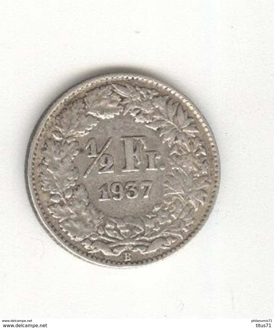 1/2 Franc Suisse / Switzerland 1937 TTB+ - Autres & Non Classés