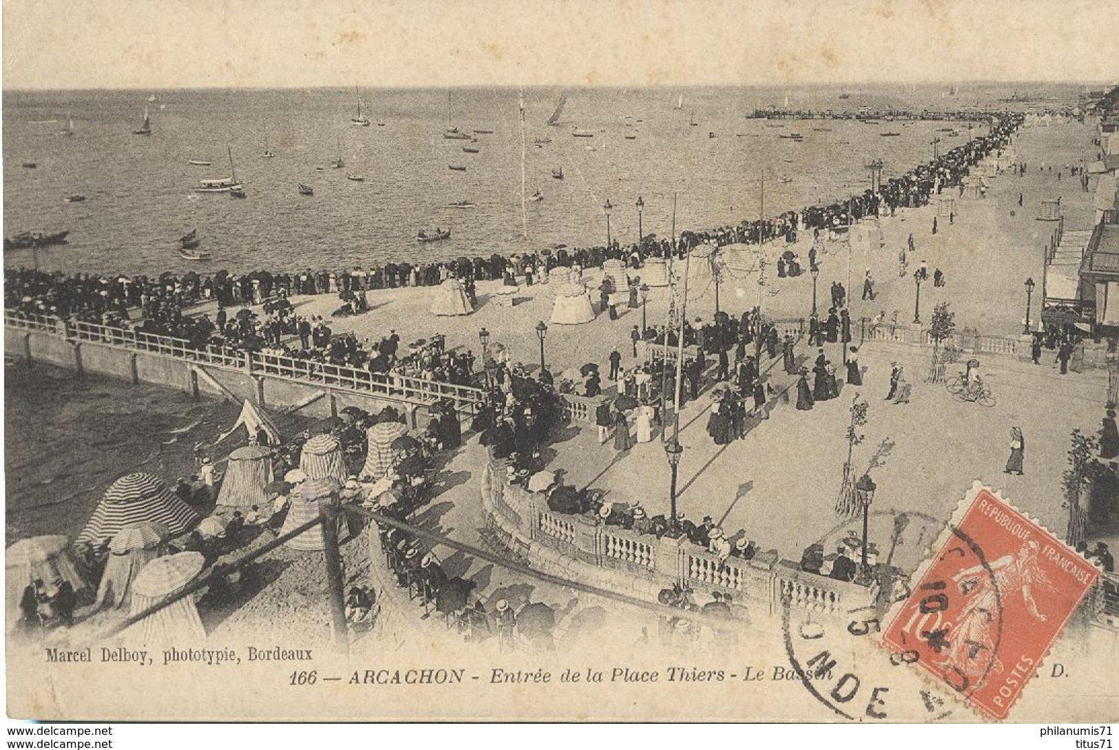 CPA  Arcachon - Entrée Du La Place Thiers   - Circulée 1915 - Arcachon